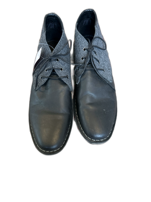 Steve Madden Shoe Size 11.5 Gray & Black Leather & Canvas Tweed Lace Up Loafers Gray & Black / 11.5