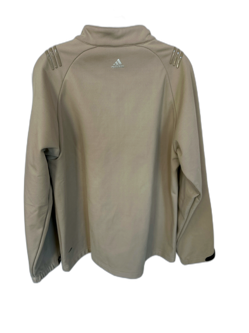Adidas Size L Tan & Black Polyester Solid Full Zip Athletic Men's Jacket Tan & Black / L