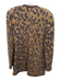 Emanuel Ungaro Size L Brown, Tan & Gold Wool Blend Knit Cheetah Cardigan Sweater Brown, Tan & Gold / L