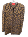 Emanuel Ungaro Size L Brown, Tan & Gold Wool Blend Knit Cheetah Cardigan Sweater Brown, Tan & Gold / L