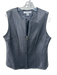 Chandler Hill Size L Black Leather darted lined Zip Up Vest Black / L