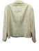 Louis Feraud Size 12 Yellow & Cream Wool Stitch Detail Circles Button Up Jacket Yellow & Cream / 12