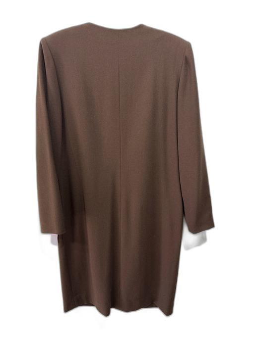 Givenchy Couture Size 42 / S Brown Wool Gold Buttons Paneled Flap Pockets Dress Brown / 42 / S
