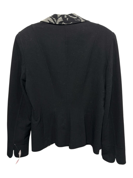 Escada Size 42 Black & White Wool Blend Checkered lined One Button Blazer Jacket Black & White / 42