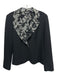 Escada Size 42 Black & White Wool Blend Checkered lined One Button Blazer Jacket Black & White / 42