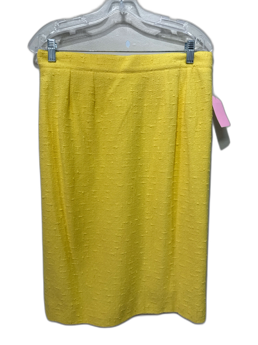 Givenchy Paris Size 44/10 Yellow, Cream & Gold Cotton Boucle Skirt Set Yellow, Cream & Gold / 44/10