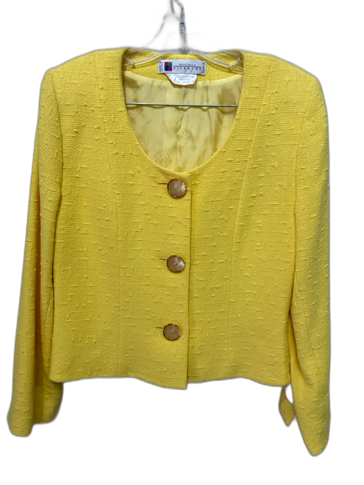 Givenchy Paris Size 44/10 Yellow, Cream & Gold Cotton Boucle Skirt Set Yellow, Cream & Gold / 44/10