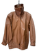 FJord Size L Light Brown Leather Zip Up Collar Pockets Oversize Jacket Light Brown / L
