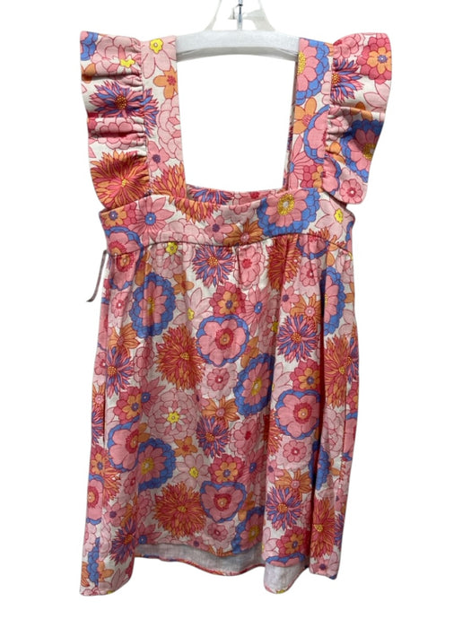 Tuckernuck Size S Pink, Blue, White Linen Blend Flowers Square Neck Shift Dress Pink, Blue, White / S