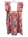 Tuckernuck Size S Pink, Blue, White Linen Blend Flowers Square Neck Shift Dress Pink, Blue, White / S