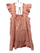 En Saison Size M Coral Orange Cotton Gathered Tie Back Knee length Dress Coral Orange / M