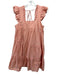 En Saison Size M Coral Orange Cotton Gathered Tie Back Knee length Dress Coral Orange / M