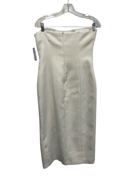 Elliatt Size Medium White Polyester Strapless Floral Embellishments Midi Dress White / Medium