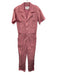 Pistola Size Medium Pink Cotton Denim Button Front Collar Short Sleeve Jumpsuit Pink / Medium