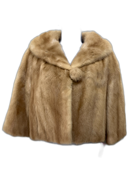 Owens Beige Mink Button Short 3/4 Sleeve Jacket Fur Beige / Est. Small