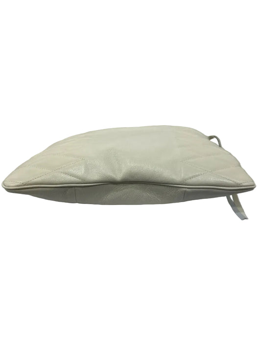 Aimee Kestenberg Cream Leather Stitch Detail Zipper Detail Gold Hardware Bag