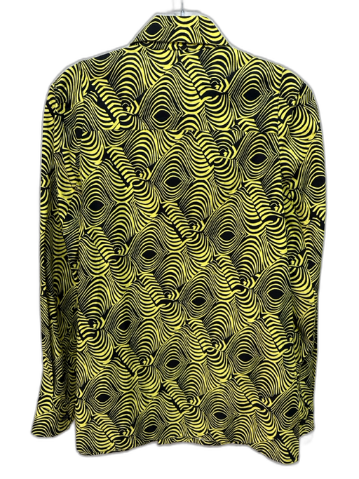 Marni Size S / 40 Black & Yellow Cotton Abstract Long Sleeve Button Down Top Black & Yellow / S / 40