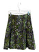 Etcetera Size 4 Forest Green Cotton Pleated Floral Side Zip Knee length Skirt Forest Green / 4