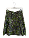 Etcetera Size 4 Forest Green Cotton Pleated Floral Side Zip Knee length Skirt Forest Green / 4