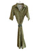 Beau & Ro Size S Green Cotton Collared Button Up Long Sleeve Checkered Dress Green / S