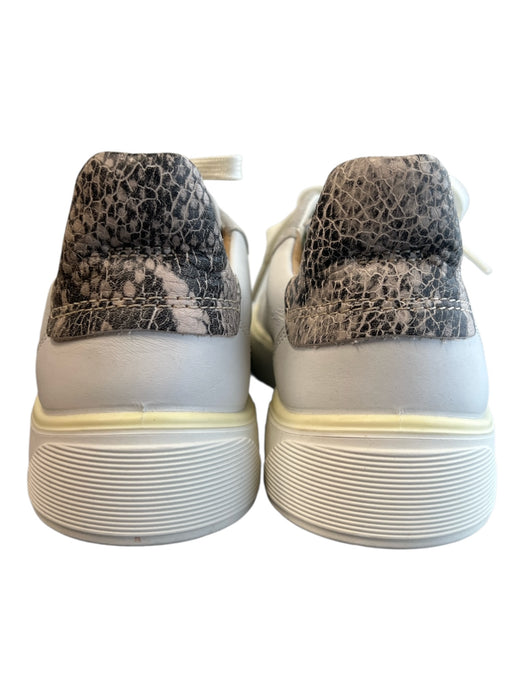 ecco Shoe Size 37 White & Gray Leather Almond Toe lace up Reptile Detail Shoes White & Gray / 37