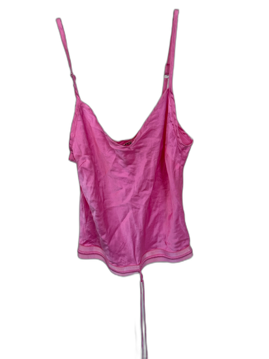 Shug! Size S Pink Silk Spaghetti Strap Elastic Waist Tassel Top Pink / S