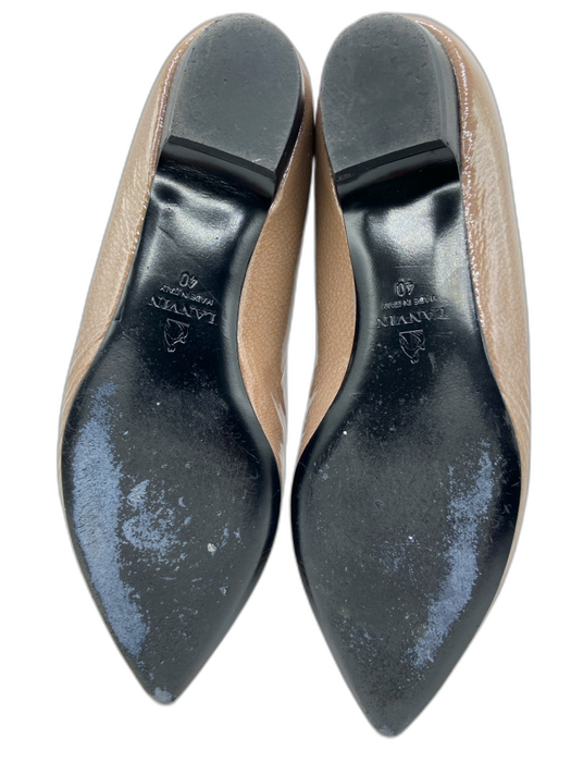 Lanvin Shoe Size 40 Taupe Brown Patent Leather Pointed Toe Flats Taupe Brown / 40