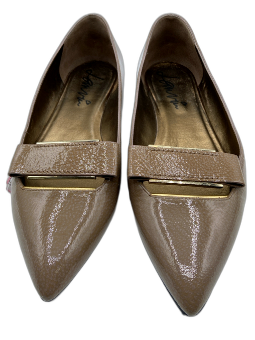 Lanvin Shoe Size 40 Taupe Brown Patent Leather Pointed Toe Flats Taupe Brown / 40