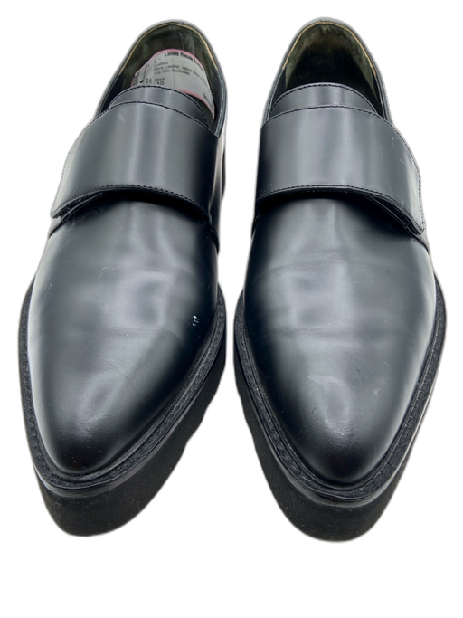 Vince Shoe Size 10 Black Leather Velcro Strap Pointed Toe Lug Sole Loafers Black / 10