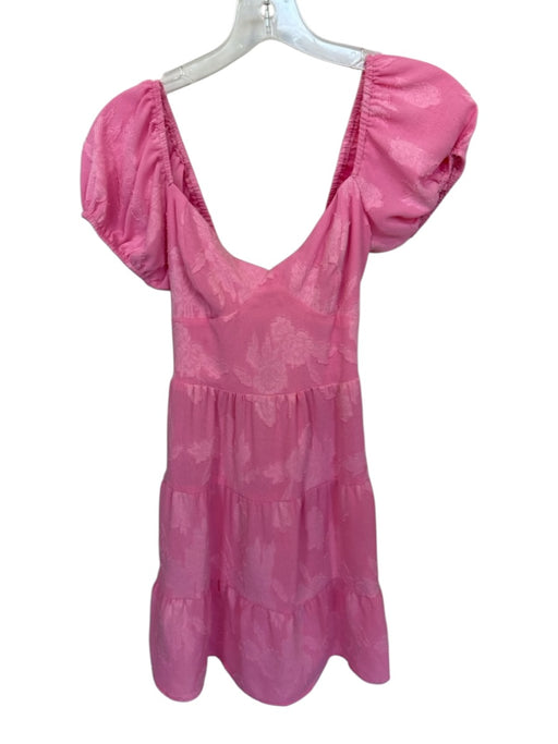 Show Me Your Mumu Size S Pink Polyester Floral Short Sleeve Tie Back Dress Pink / S