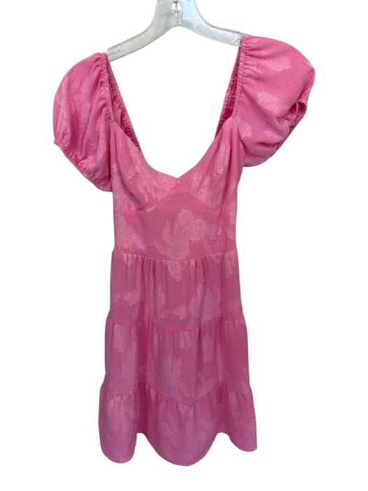 Show Me Your Mumu Size S Pink Polyester Floral Short Sleeve Tie Back Dress Pink / S