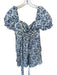 Show Me Your Mumu Size S Blue & White Cotton Blend Floral Corset Back Dress Blue & White / S
