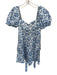 Show Me Your Mumu Size S Blue & White Cotton Blend Floral Corset Back Dress Blue & White / S