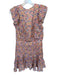 Yumi Kim Size S Multi Viscose Floral V Neck Ruffle sleeve Side Zip Dress Multi / S