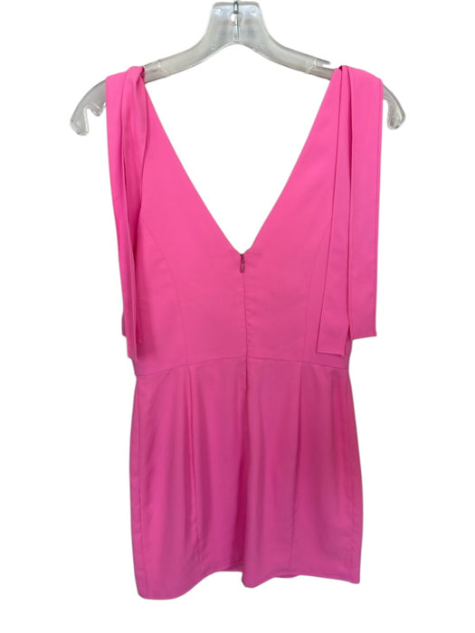 Amanda Uprichard Size S Hot pink Polyester V Neck Back Zip Sleeveless Dress Hot pink / S