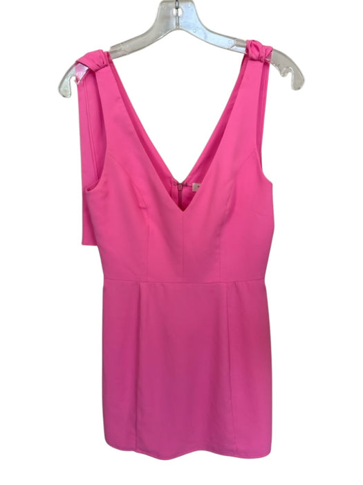 Amanda Uprichard Size S Hot pink Polyester V Neck Back Zip Sleeveless Dress Hot pink / S