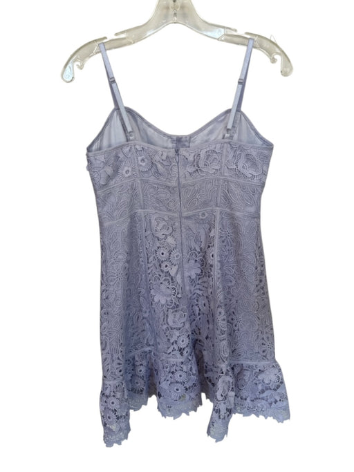 French Connection Size 4 Violet Polyester Embroidered Floral Abstract Dress Violet / 4