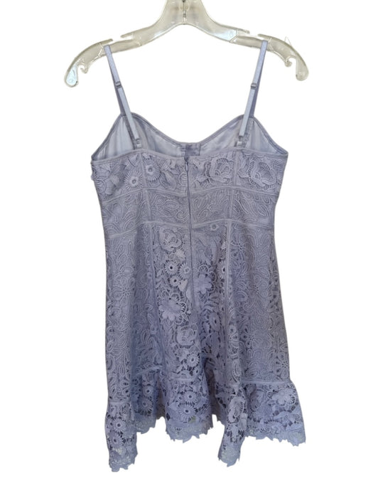 French Connection Size 4 Violet Polyester Embroidered Floral Abstract Dress Violet / 4