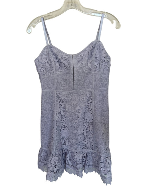 French Connection Size 4 Violet Polyester Embroidered Floral Abstract Dress Violet / 4