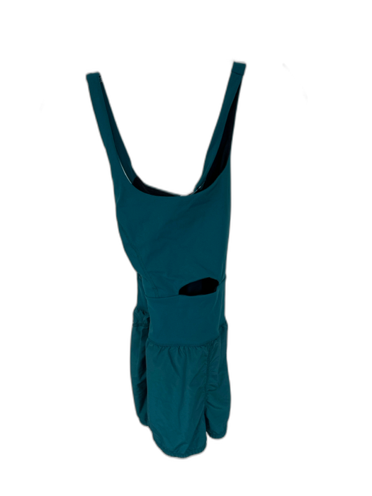 FP Movement Size S Turquiose Nylon Criss Cross Back Keyhole Front Shorts Romper Turquiose / S