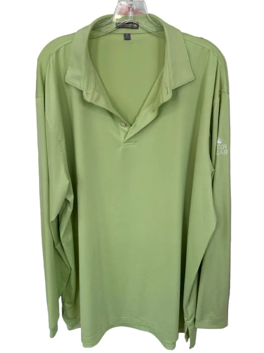 Peter Millar Size XXL Green polyester & spandex Quarter Button Shirt