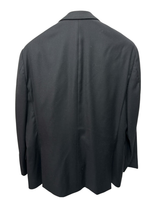 Hickey Freeman Black Wool Solid 2 Button Men's Suit Black / 48L