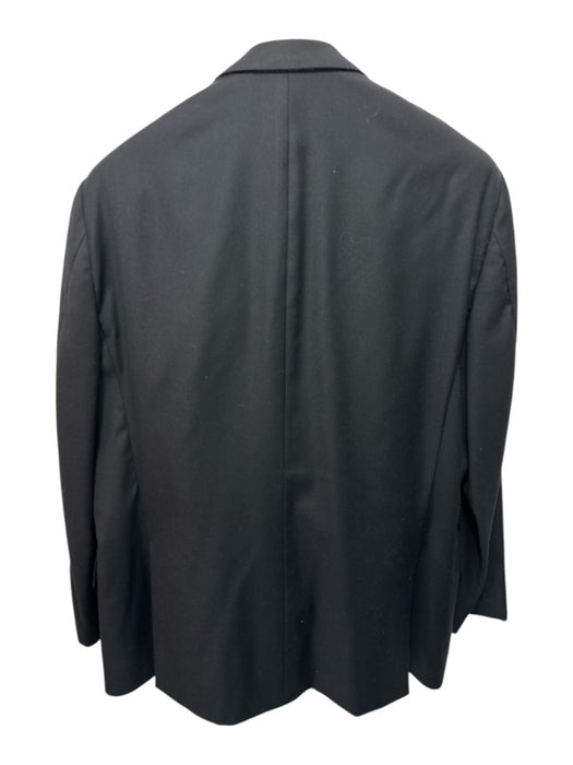 Hickey Freeman Black Wool Solid 2 Button Men's Suit Black / 48L