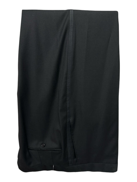 Hickey Freeman Black Wool Solid 2 Button Men's Suit Black / 48L