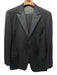 Hickey Freeman Black Wool Solid 2 Button Men's Suit Black / 48L