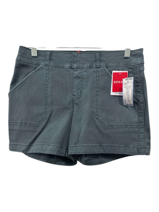 Spanx Size S Slate Teal Cotton Blend Elastic Waistband Belt Loops Short Shorts Slate Teal / S