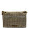 Kurt Geiger Gold & White Canvas Brass Hardware Magnetic Flap Rhinestone Bag Gold & White / Mini