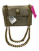 Kurt Geiger Gold & White Canvas Brass Hardware Magnetic Flap Rhinestone Bag Gold & White / Mini