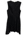 Theory Size 4 Black Linen & Viscose Sleeveless V Neck Flare Hem Mini Dress Black / 4