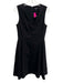 Theory Size 4 Black Linen & Viscose Sleeveless V Neck Flare Hem Mini Dress Black / 4